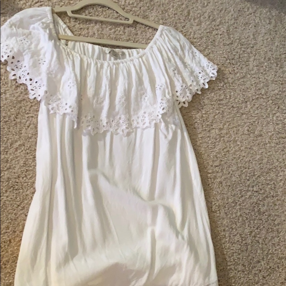 off the shoulders white shirt